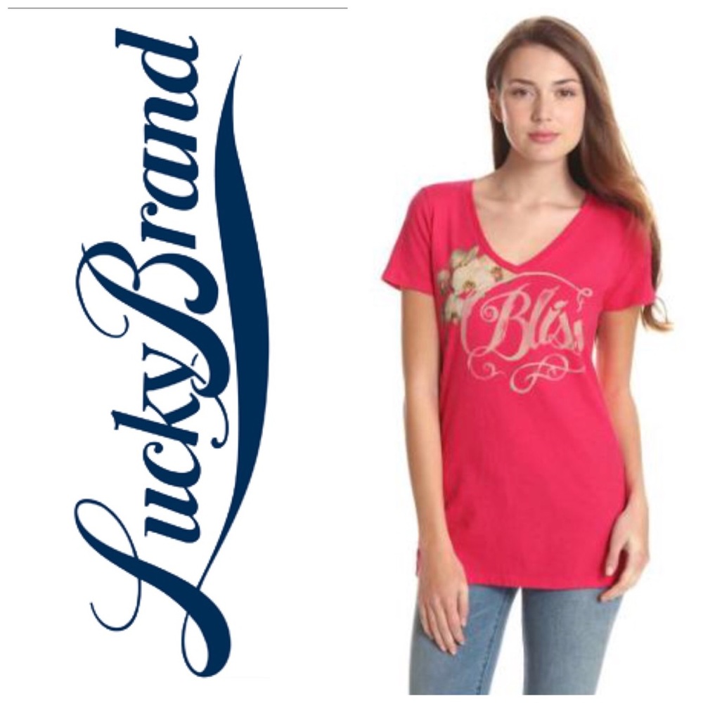 NWT! Lucky Brand Pink Bliss V-Neck Top - Medium